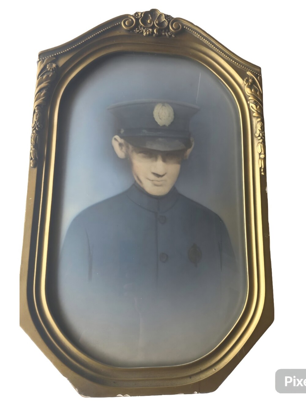 18'x11' Bubble Glass Vintage Turn Of The 20th Century Police Framed Crayo-Type